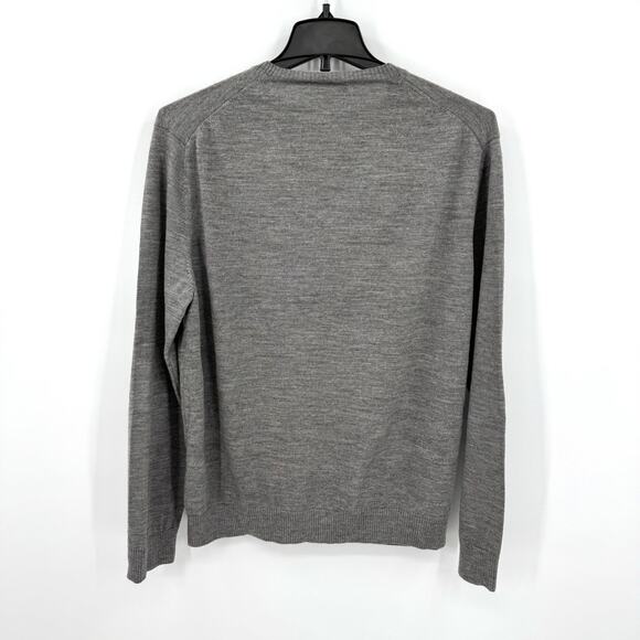 CK Calvin Klein Extra Fine Merino Wool V-Neck Gray Sweater Men’s Size Large - Picture 2 of 6